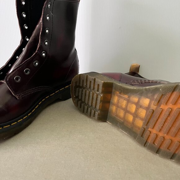 Dr Martens Vegan Cherry Red Boots Women's Size 9 US - Picture 9 of 11